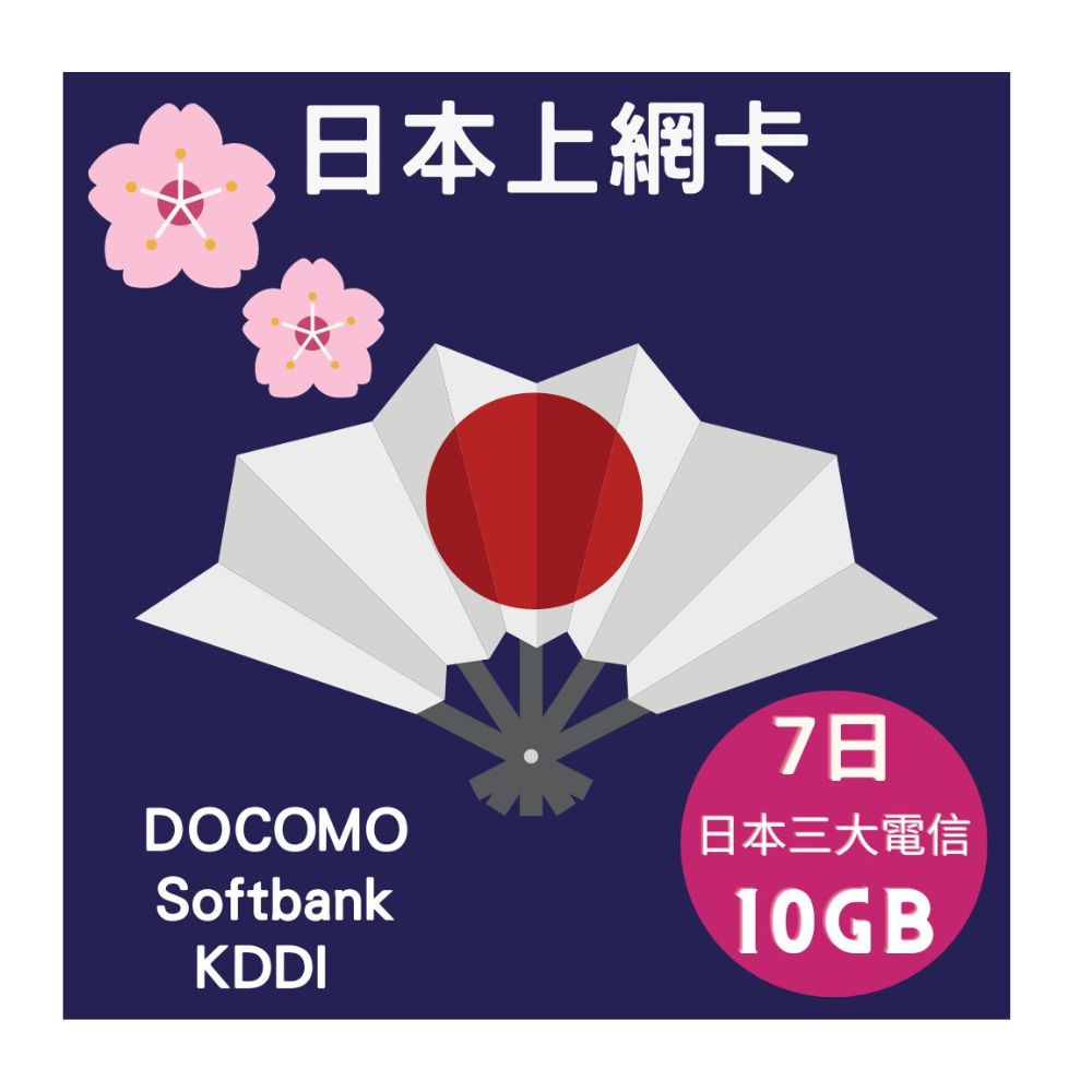 日本網卡｜3大電信業者可選高速上網7日內10GB任用