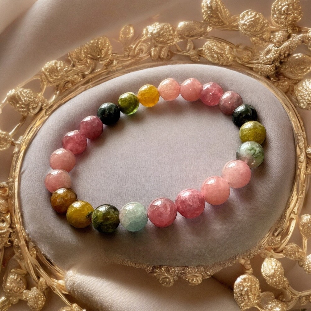 天然7A彩色碧璽手環~緩解情緒控制情緒獲得勇氣與力量充滿智慧正向能量獲得好財運