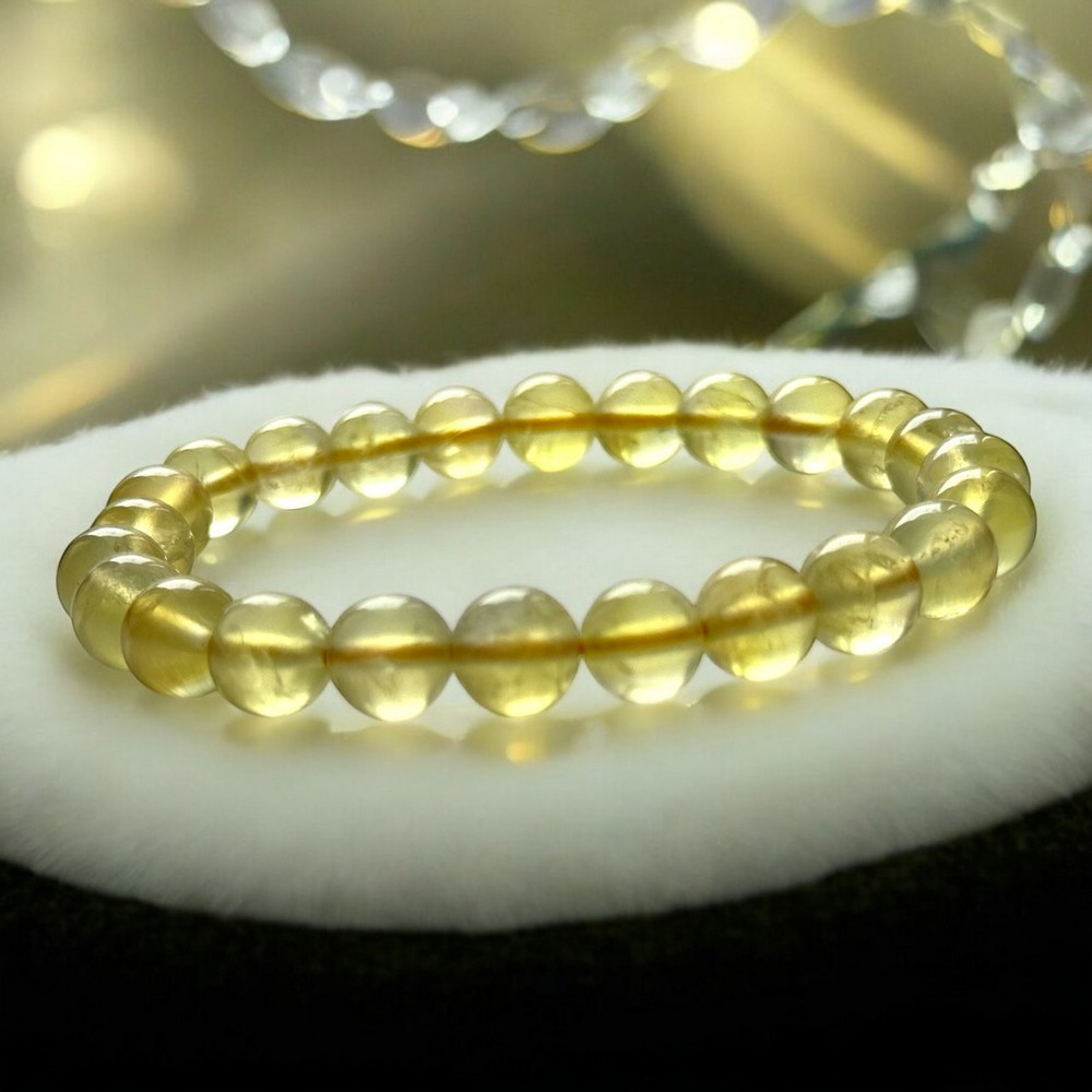 天然7A透體黃金葡萄石手環手鍊~招財運的希望之石